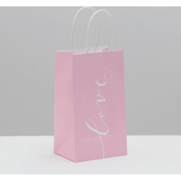 Пакет крафтовый "Love" роз, 12 × 21 × 9 см